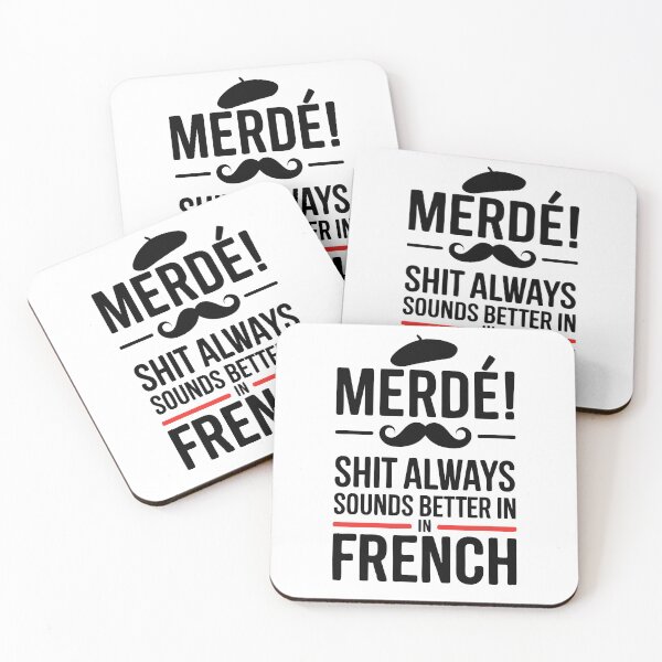 Item preview, Merde! Shit Always Sounds Better in French - Funny Typography - Light background designed and sold by pixelated_echoes.
