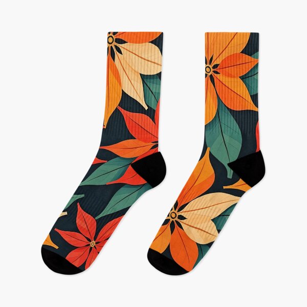 Item preview, Vibrant Mid-Century Modern Christmas Poinsettia Leaves Pattern designed and sold by taiche.
