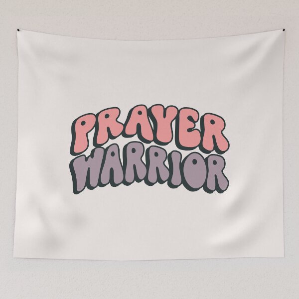 Aperçu de l'œuvre Prayer Warrior Christian Retro Groovy créée et vendue par Lillyamstronger.