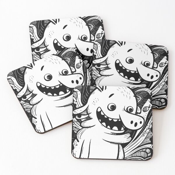 Item preview, Silhouette of a funny cartoon creature in black and white style designed and sold by Prime-Studio.