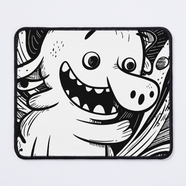 Item preview, Silhouette of a funny cartoon creature in black and white style designed and sold by Prime-Studio.