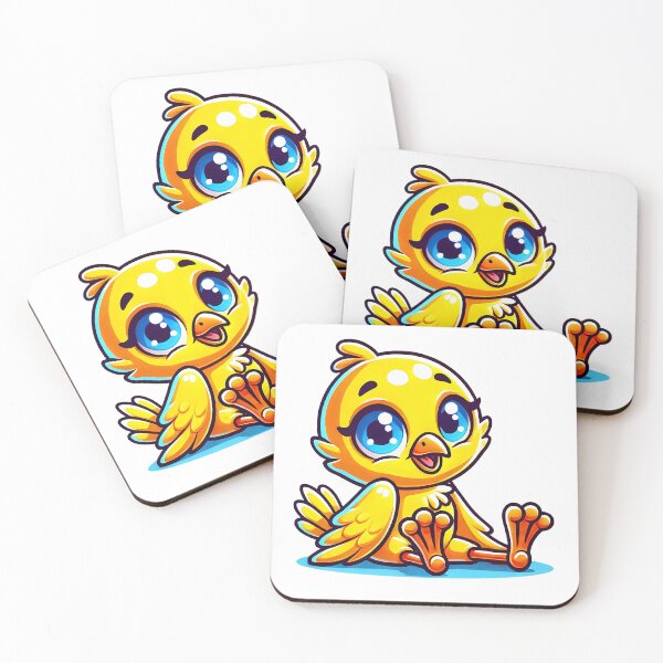 Item preview, Cute Sitting Yellow Bird Cartoon Art designed and sold by Little Care Studio.