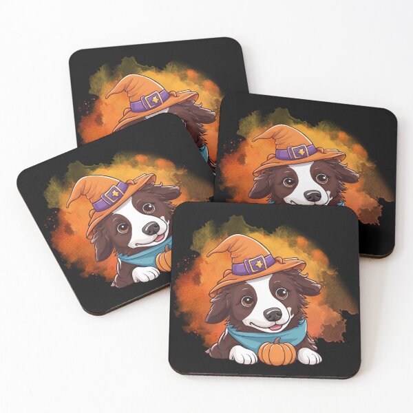 Item preview, Chocolate Border Collie Halloween Wizard Dog – Magical Chocolate Border Collie in Wizard Costume for Halloween designed and sold by GoodyPaws.