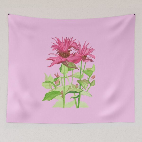 Item preview, Floral Pink Bee Balm designed and sold by LiaIsabellaArt.