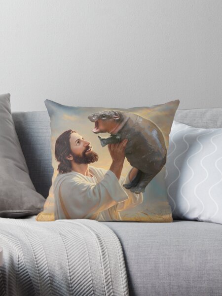 Item preview, Jesus Holding Up Moo Deng designed and sold by CreatureHouse95.