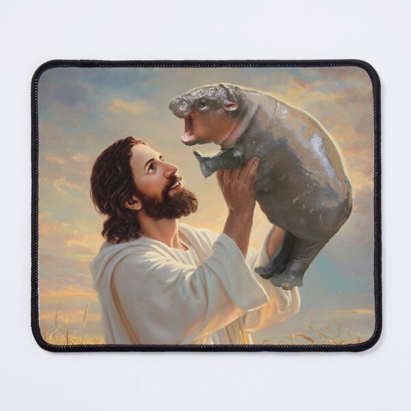 Item preview, Jesus Holding Up Moo Deng designed and sold by CreatureHouse95.