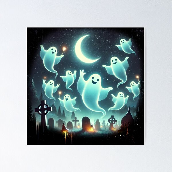 Item preview, Halloween Glowing Ghosts Parade designed and sold by 3stars9.