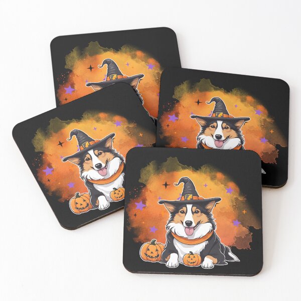 Item preview, Smooth Collie Halloween Wizard Dog – Charming Smooth Collie in Wizard Costume for Halloween designed and sold by GoodyPaws.