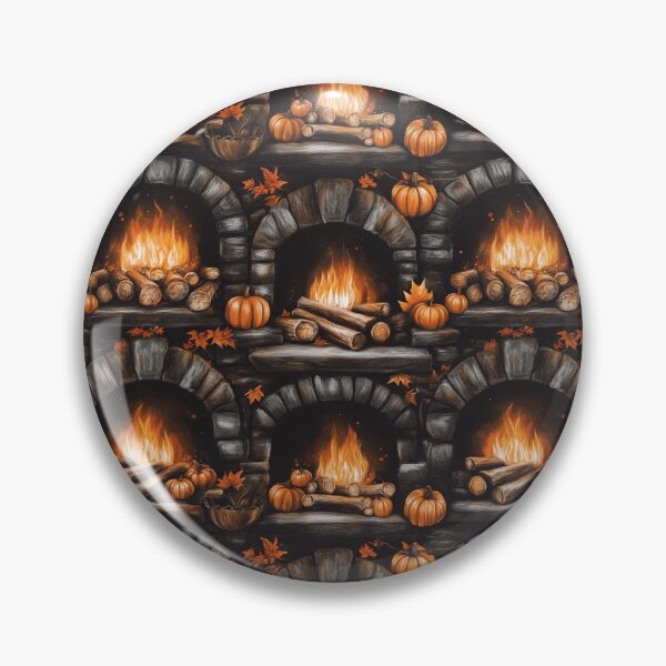 Item preview, Cozy Atmosphere with Pumpkins and Fireplace designed and sold by MidArtForge.