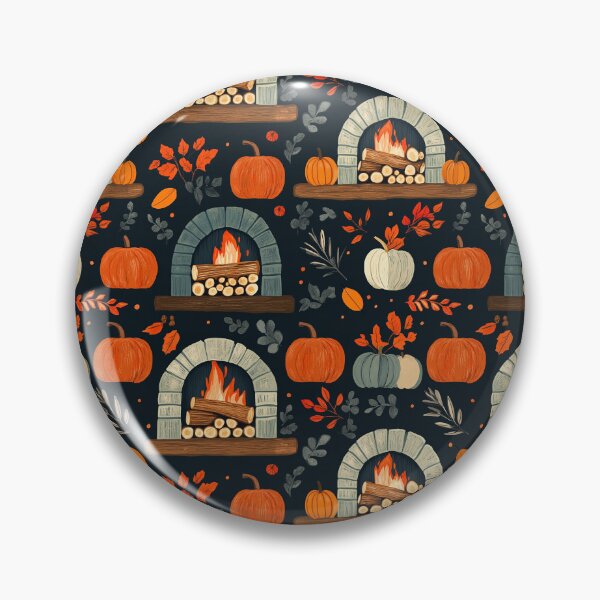 Item preview, Cozy Atmosphere with Pumpkins and Fireplace designed and sold by MidArtForge.