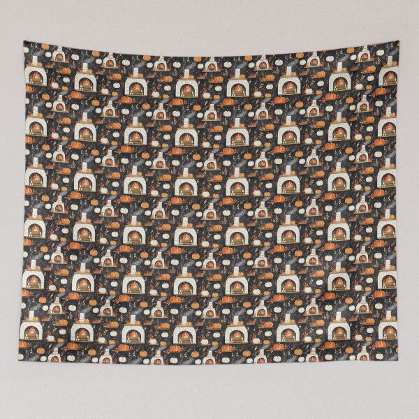 Item preview, Cozy Atmosphere with Pumpkins and Fireplace designed and sold by MidArtForge.