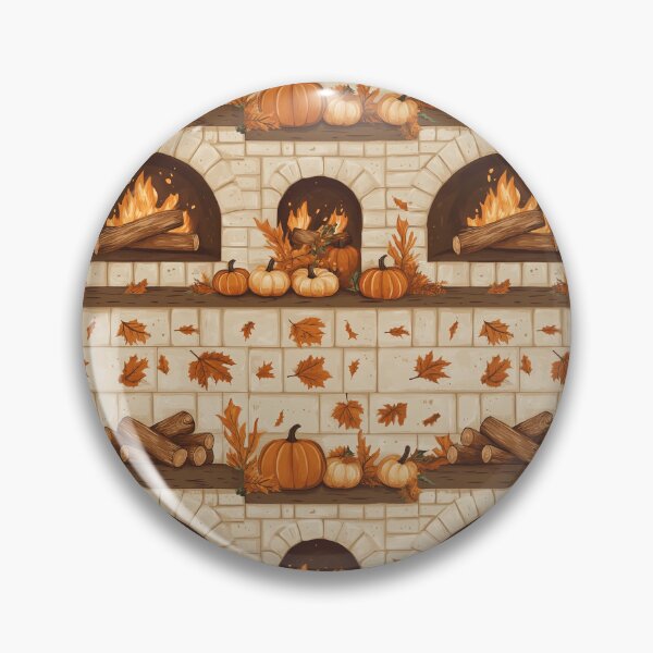 Item preview, Cozy Atmosphere with Pumpkins and Fireplace designed and sold by MidArtForge.
