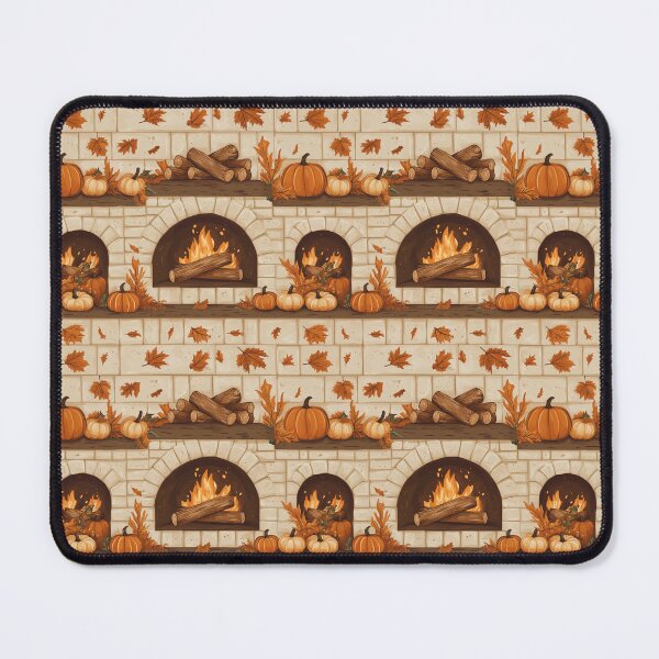 Item preview, Cozy Atmosphere with Pumpkins and Fireplace designed and sold by MidArtForge.