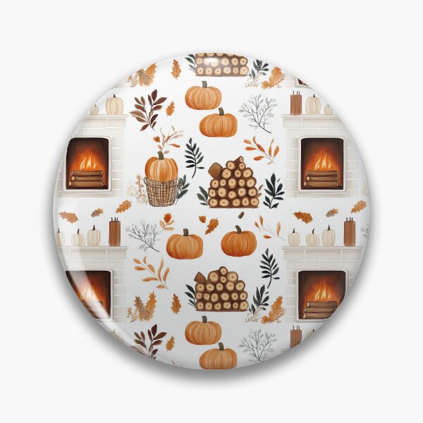 Item preview, Cozy Atmosphere with Pumpkins and Fireplace designed and sold by MidArtForge.