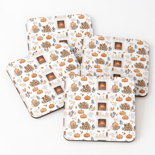 Item preview, Cozy Atmosphere with Pumpkins and Fireplace designed and sold by MidArtForge.
