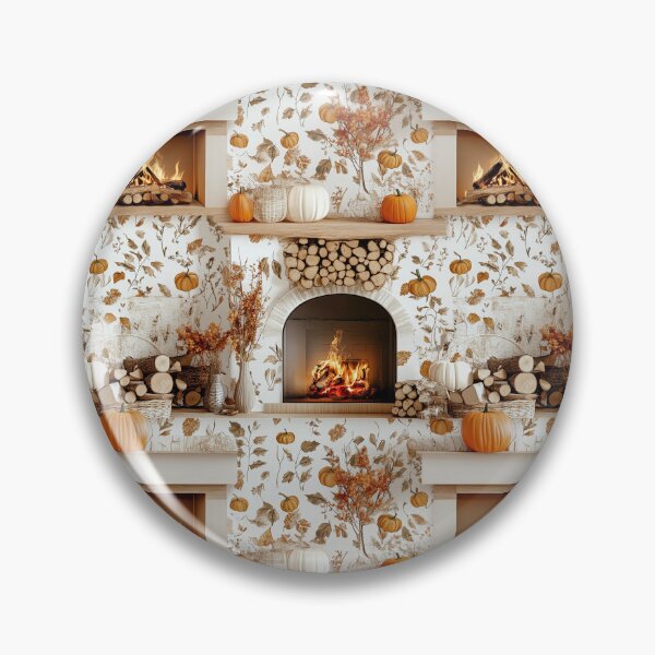Item preview, Cozy Atmosphere with Pumpkins and Fireplace designed and sold by MidArtForge.