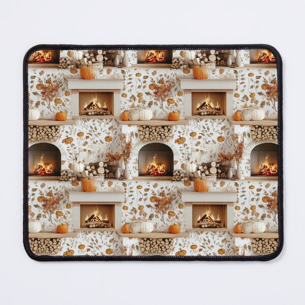 Item preview, Cozy Atmosphere with Pumpkins and Fireplace designed and sold by MidArtForge.