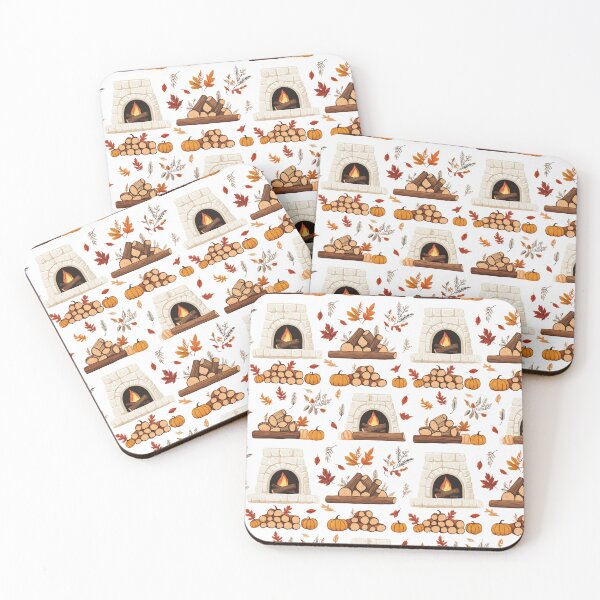 Item preview, Cozy Atmosphere with Pumpkins and Fireplace designed and sold by MidArtForge.