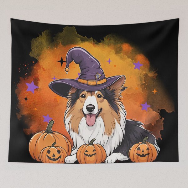 Item preview, Rough Collie Halloween Wizard Dog – Enchanting Rough Collie in Wizard Costume for Halloween designed and sold by GoodyPaws.
