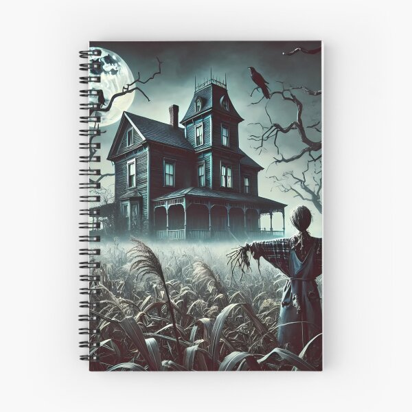Item preview, A scarecrow stands in a misty cornfield near a haunted house designed and sold by aminz4.