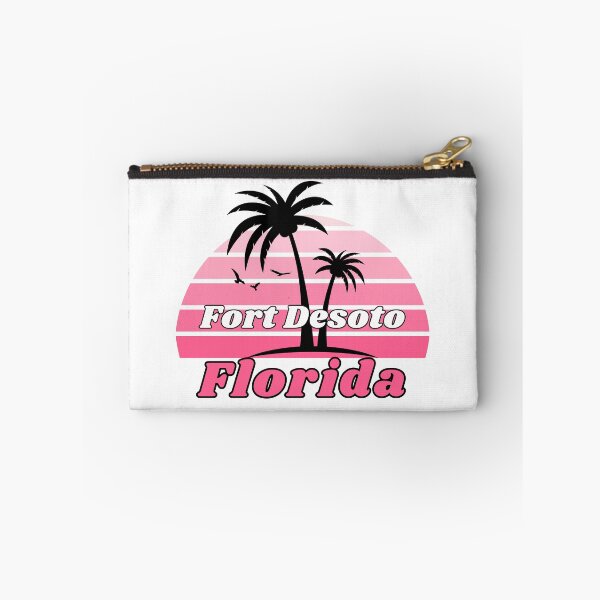 Item preview, Retro Cool Fort Desoto Beach Florida Palm Tree at Sunset Souvenirs designed and sold by karmdaf.