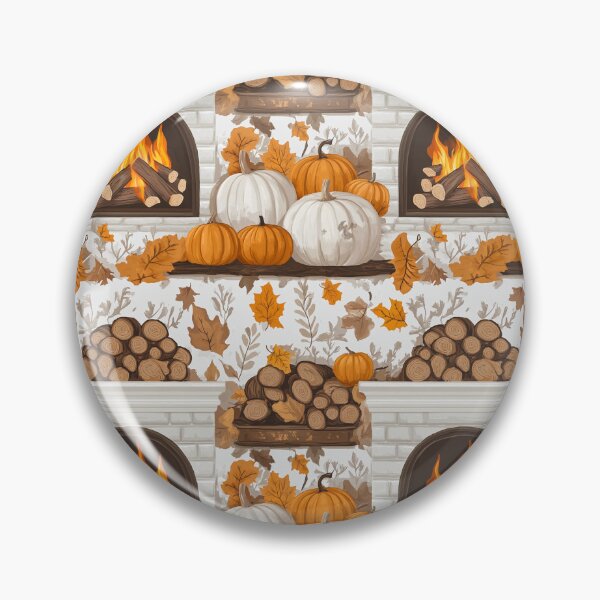 Item preview, Cozy Atmosphere with Pumpkins and Fireplace designed and sold by MidArtForge.