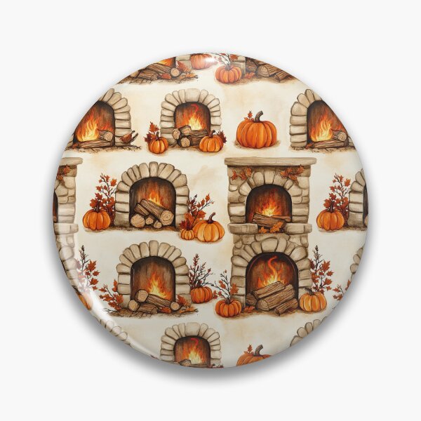 Item preview, Cozy Atmosphere with Pumpkins and Fireplace designed and sold by MidArtForge.