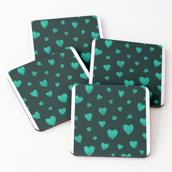 Item preview, Green hearts pattern designed and sold by Printopia  Workers.