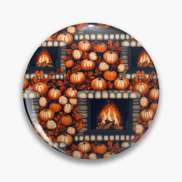 Item preview, Cozy Atmosphere with Pumpkins and Fireplace designed and sold by MidArtForge.