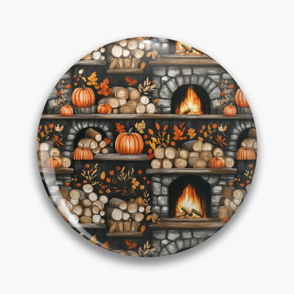 Item preview, Cozy Atmosphere with Pumpkins and Fireplace designed and sold by MidArtForge.