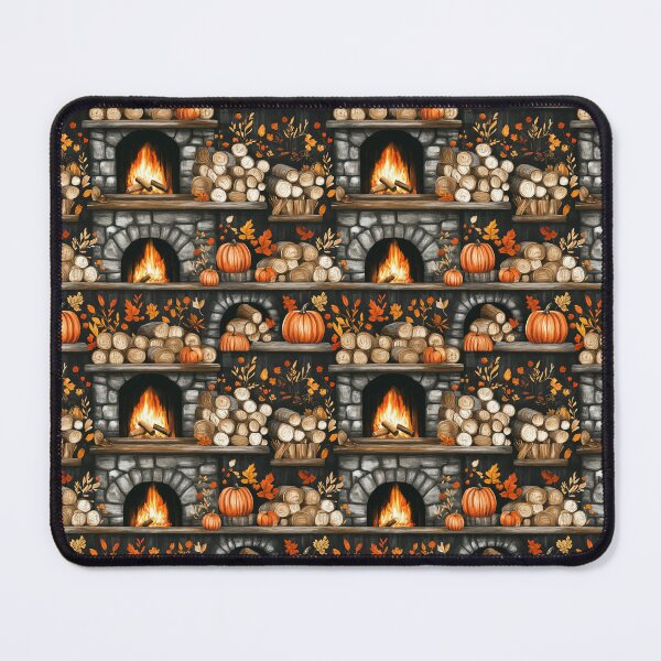Item preview, Cozy Atmosphere with Pumpkins and Fireplace designed and sold by MidArtForge.