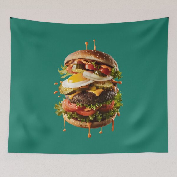 Item preview, Appetizing burger with extras. designed and sold by MyHappyArtShop.