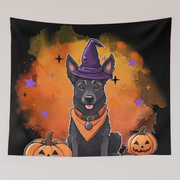 Item preview, Dutch Shepherd Halloween Wizard Dog – Enchanting Dutch Shepherd in Wizard Costume for Halloween designed and sold by GoodyPaws.