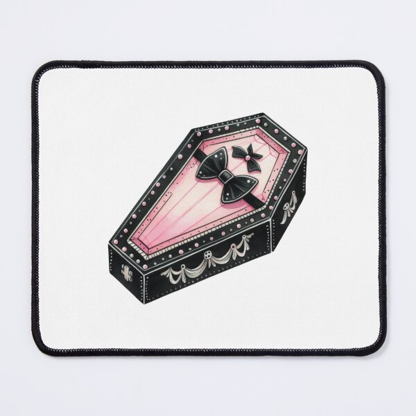 Item preview, Pink Halloween coffin with a bow designed and sold by CleanDecor.