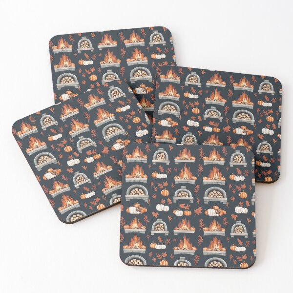 Item preview, Cozy Atmosphere with Pumpkins and Fireplace designed and sold by MidArtForge.