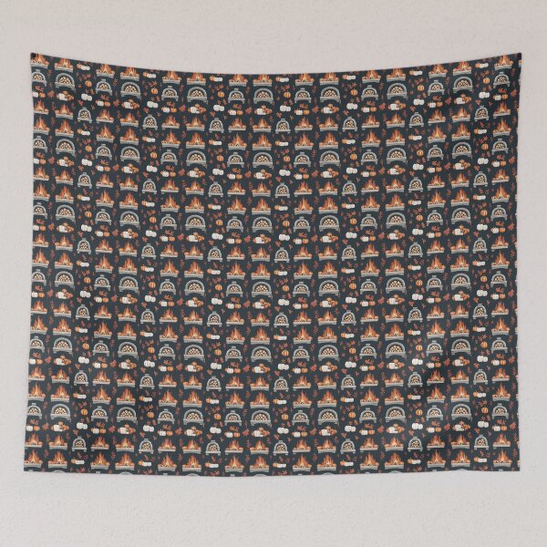 Item preview, Cozy Atmosphere with Pumpkins and Fireplace designed and sold by MidArtForge.