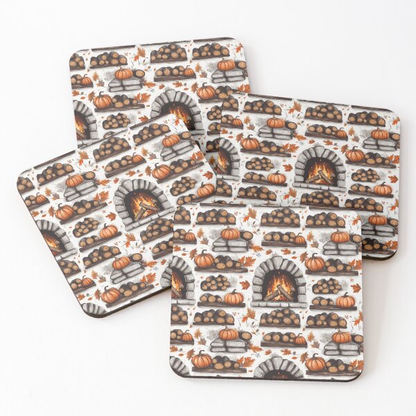 Item preview, Cozy Atmosphere with Pumpkins and Fireplace designed and sold by MidArtForge.