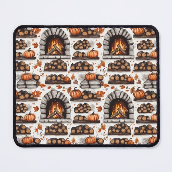 Item preview, Cozy Atmosphere with Pumpkins and Fireplace designed and sold by MidArtForge.