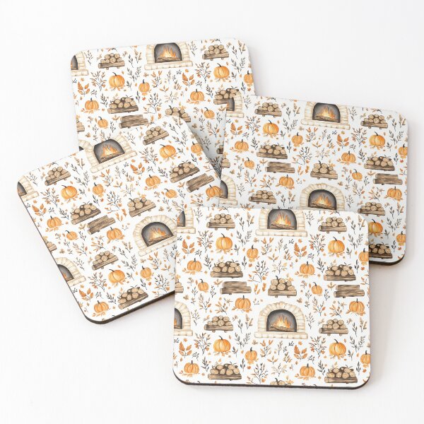 Item preview, Cozy Atmosphere with Pumpkins and Fireplace designed and sold by MidArtForge.