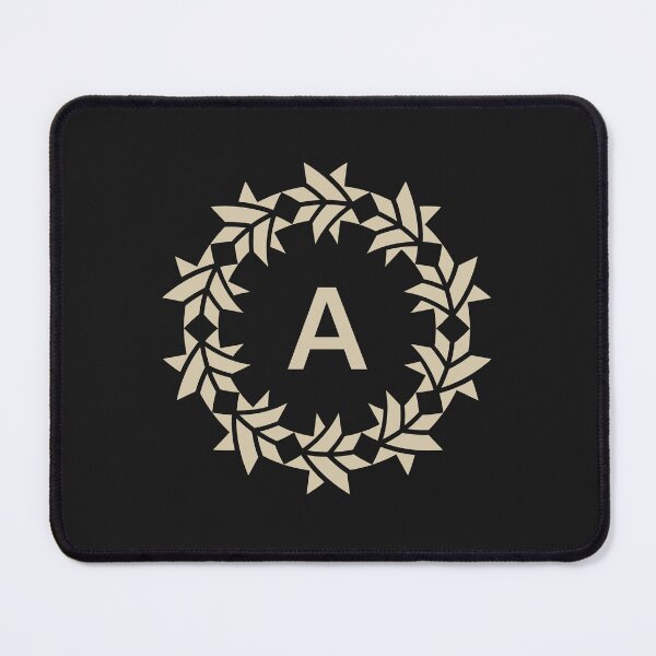 Item preview, Letter A floral wreath ornamental emblem designed and sold by rasagamastore.