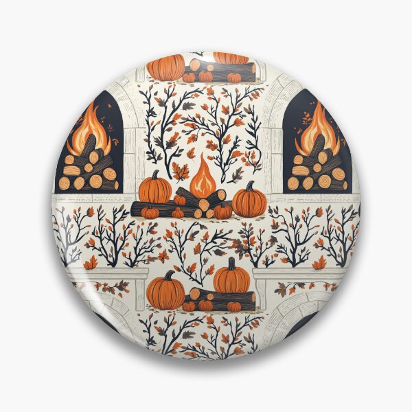 Item preview, Cozy Atmosphere with Pumpkins and Fireplace designed and sold by MidArtForge.