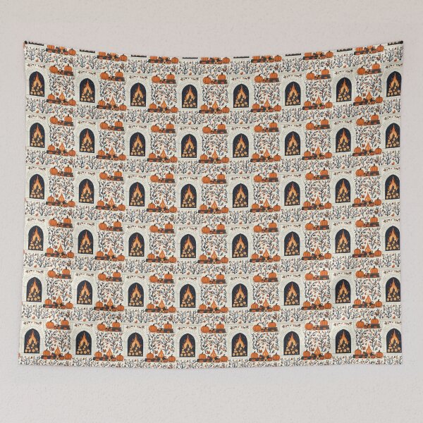 Item preview, Cozy Atmosphere with Pumpkins and Fireplace designed and sold by MidArtForge.
