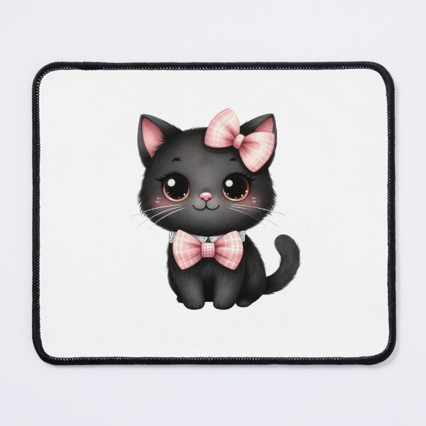 Item preview, Pink Halloween black cat with a bow designed and sold by CleanDecor.