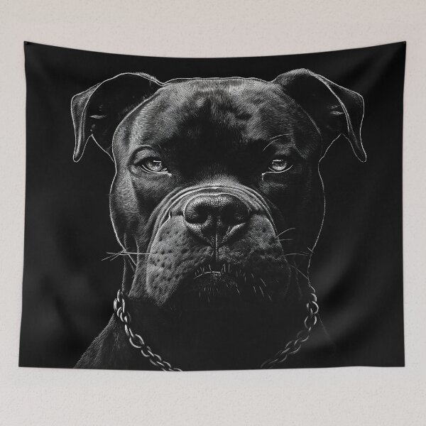 Item preview, Black and White Pitbull Dog designed and sold by Baranto-Design.