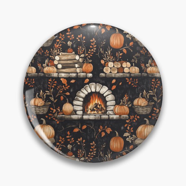 Item preview, Cozy Atmosphere with Pumpkins and Fireplace designed and sold by MidArtForge.