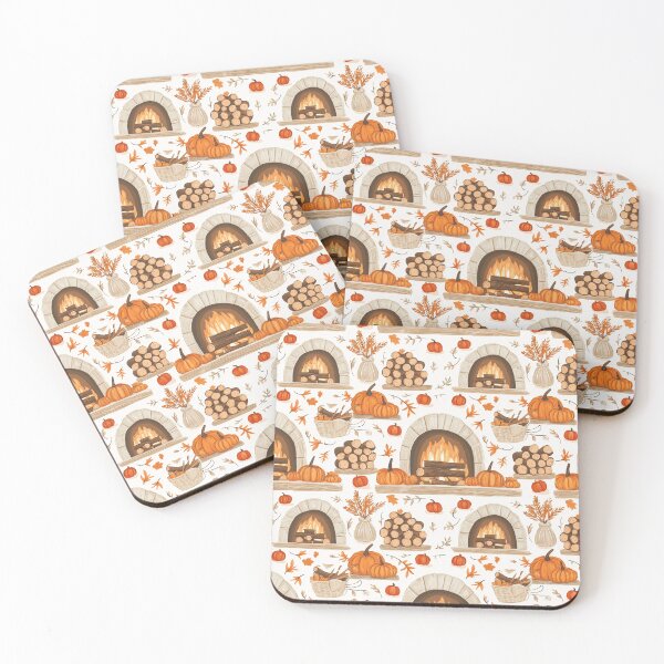 Item preview, Cozy Atmosphere with Pumpkins and Fireplace designed and sold by MidArtForge.