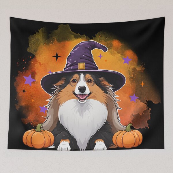 Item preview, Shetland Sheepdog Halloween Wizard Dog – Charming Shetland Sheepdog in Wizard Costume for Halloween designed and sold by GoodyPaws.