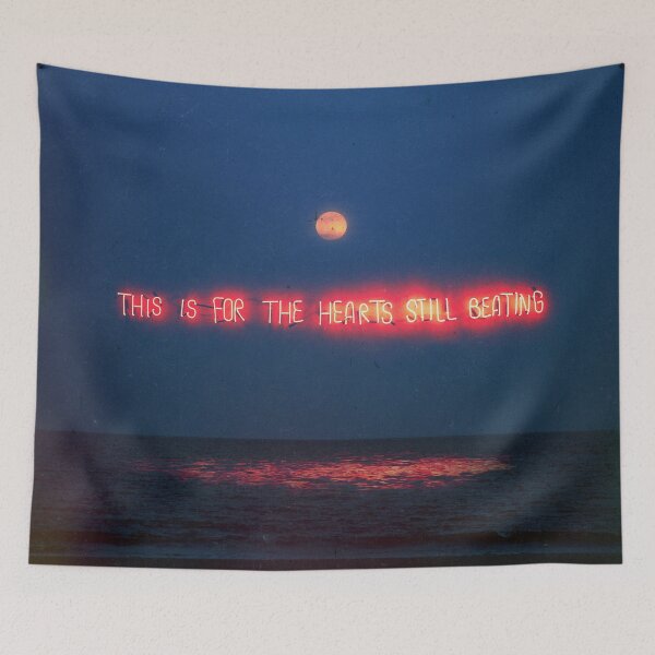 Item preview, This Is For The Hearts Still Beating - Surreal Ocean Art with Neon Letters designed and sold by seamless.