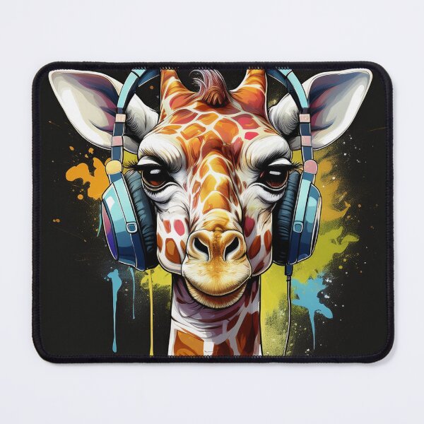 Item preview, Graffitti Girafe in Headphones  designed and sold by Boxing Kangaroo Retail Company.