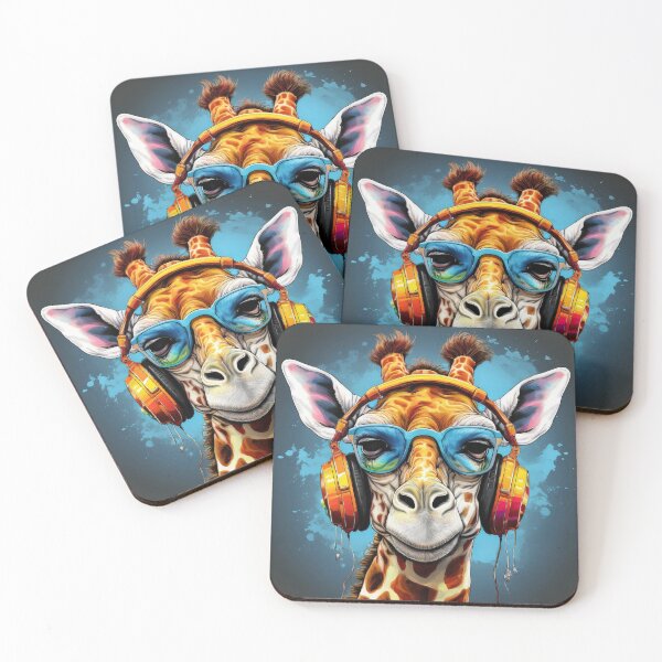 Item preview, Graffitti Girafe in Headphones  designed and sold by Boxing Kangaroo Retail Company.